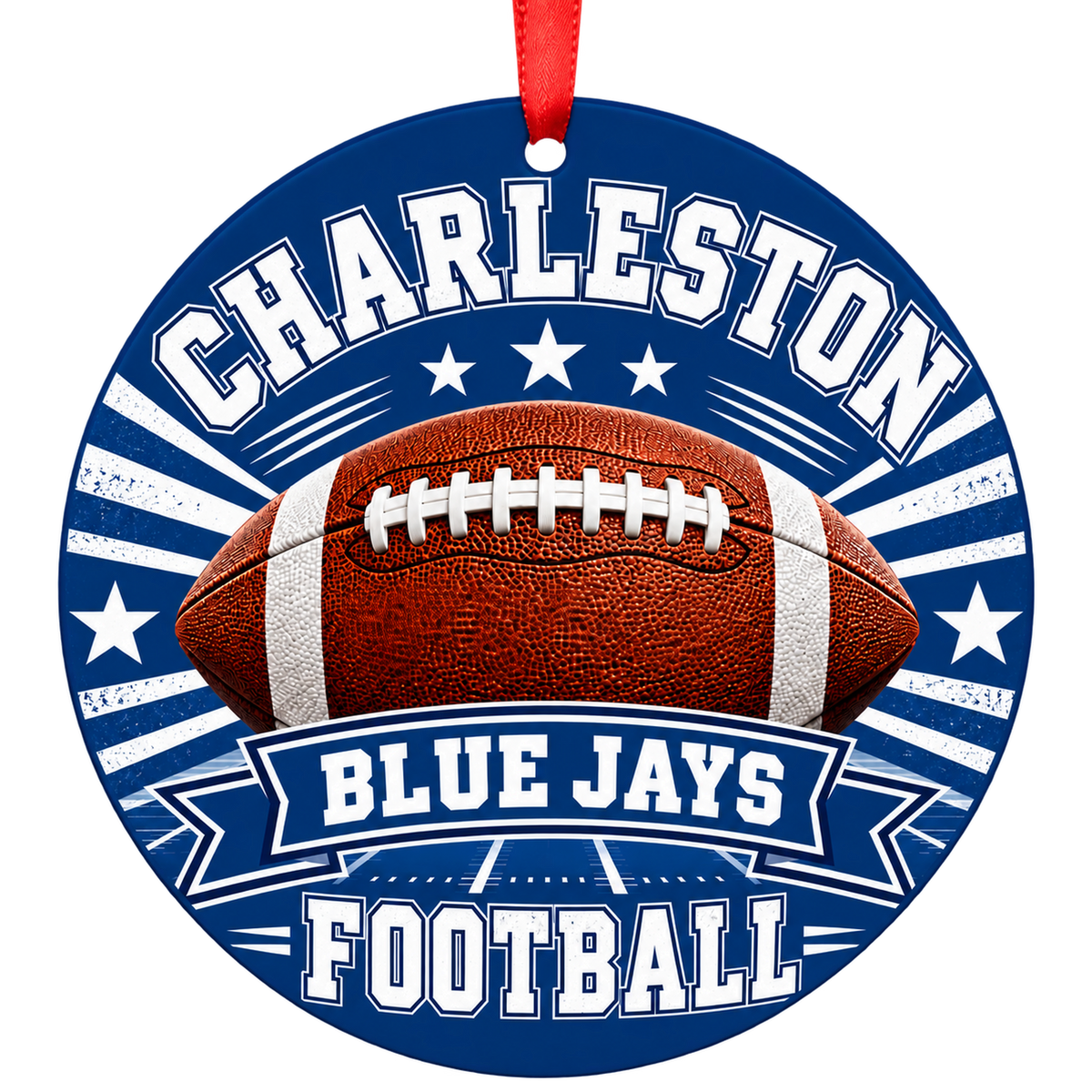 Charleston High School Blue Jays – Classic Football 3-inch football ornament, Charleston, Missouri