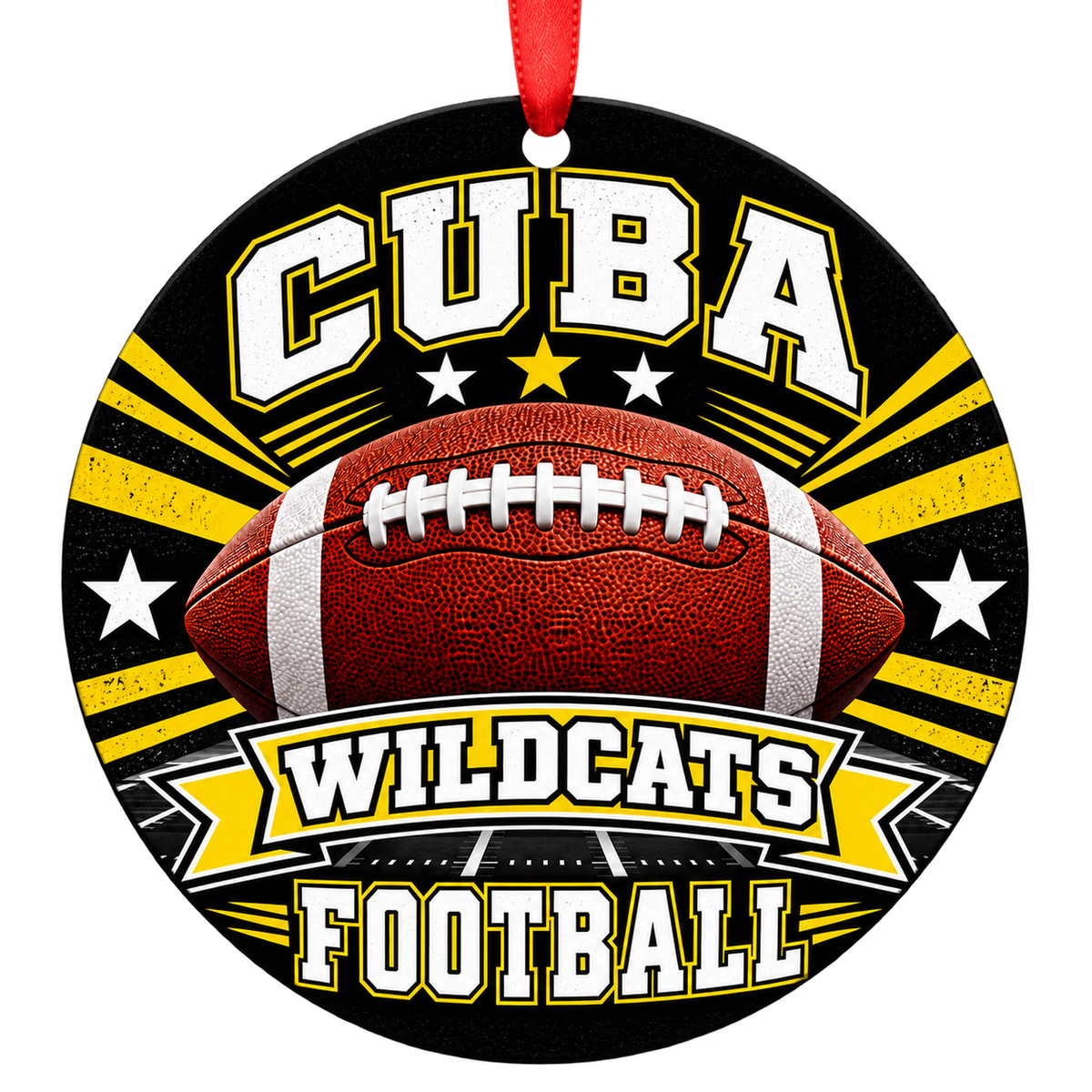 Cuba High School Wildcats – Classic Football 3-inch football ornament, CUBA, Missouri