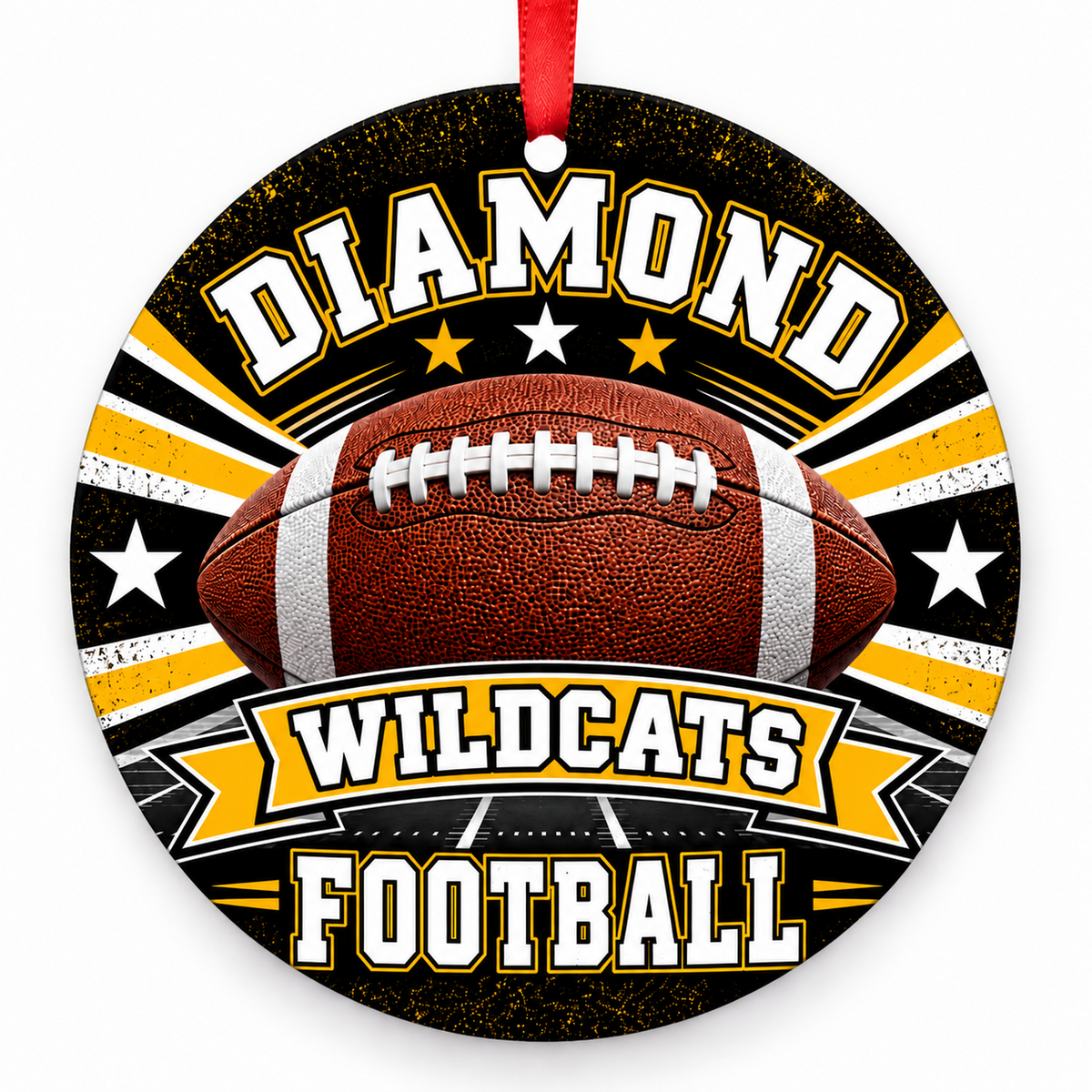 Diamond High School Wildcats – Classic Football 3-inch football ornament, DIAMOND, Missouri