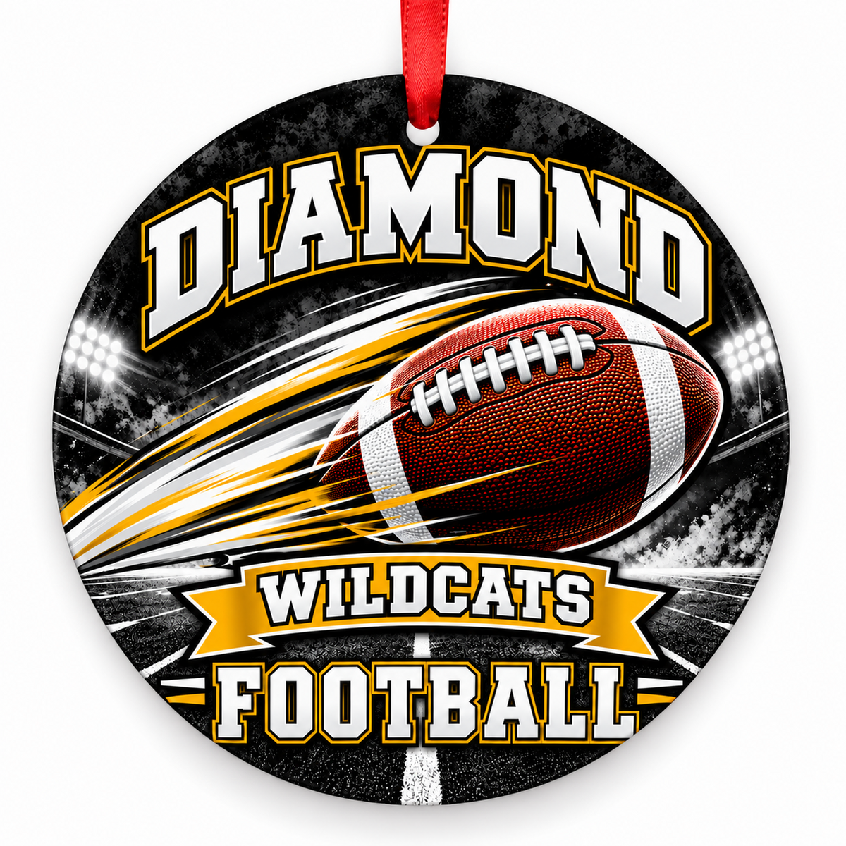 Diamond High School Wildcats – Football in Motion 3-inch football ornament, DIAMOND, Missouri