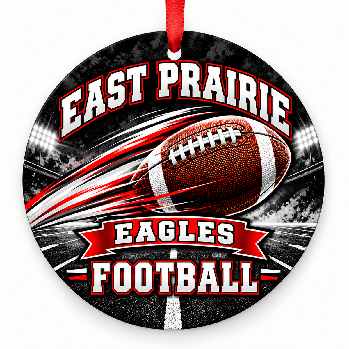 East Prairie High School Eagles – Football in Motion 3-inch football ornament, EAST PRAIRIE, Missouri