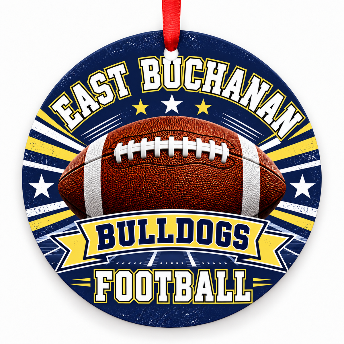 East Buchanan High School Bulldogs – Classic Football 3-inch football ornament, GOWER, Missouri