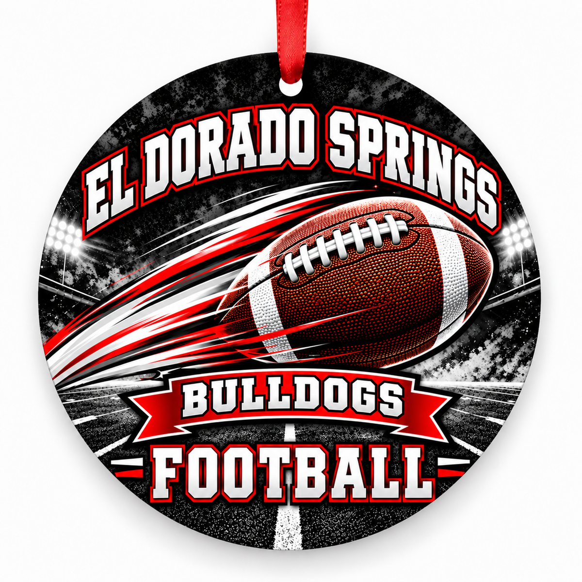 El Dorado Springs High School Bulldogs – Football in Motion 3-inch football ornament, EL DORADO SPRINGS, Missouri