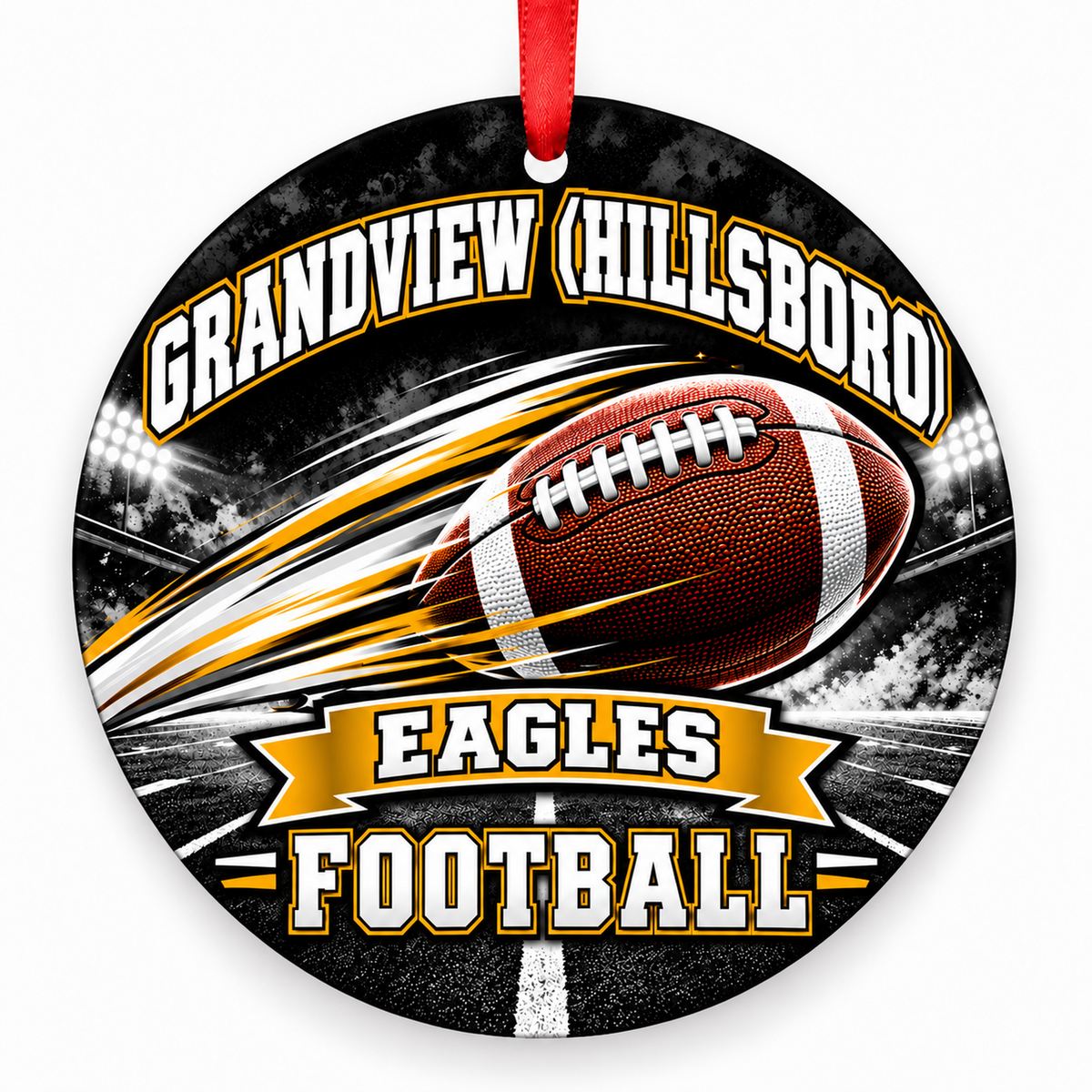 Grandview (Hillsboro) High School Eagles – Football in Motion 3-inch football ornament, HILLSBORO, Missouri