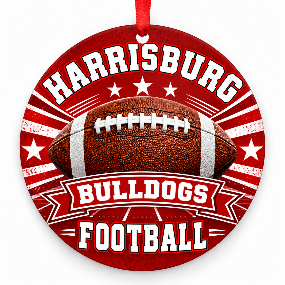 Harrisburg High School Bulldogs – Classic Football 3-inch football ornament, Harrisburg, Missouri