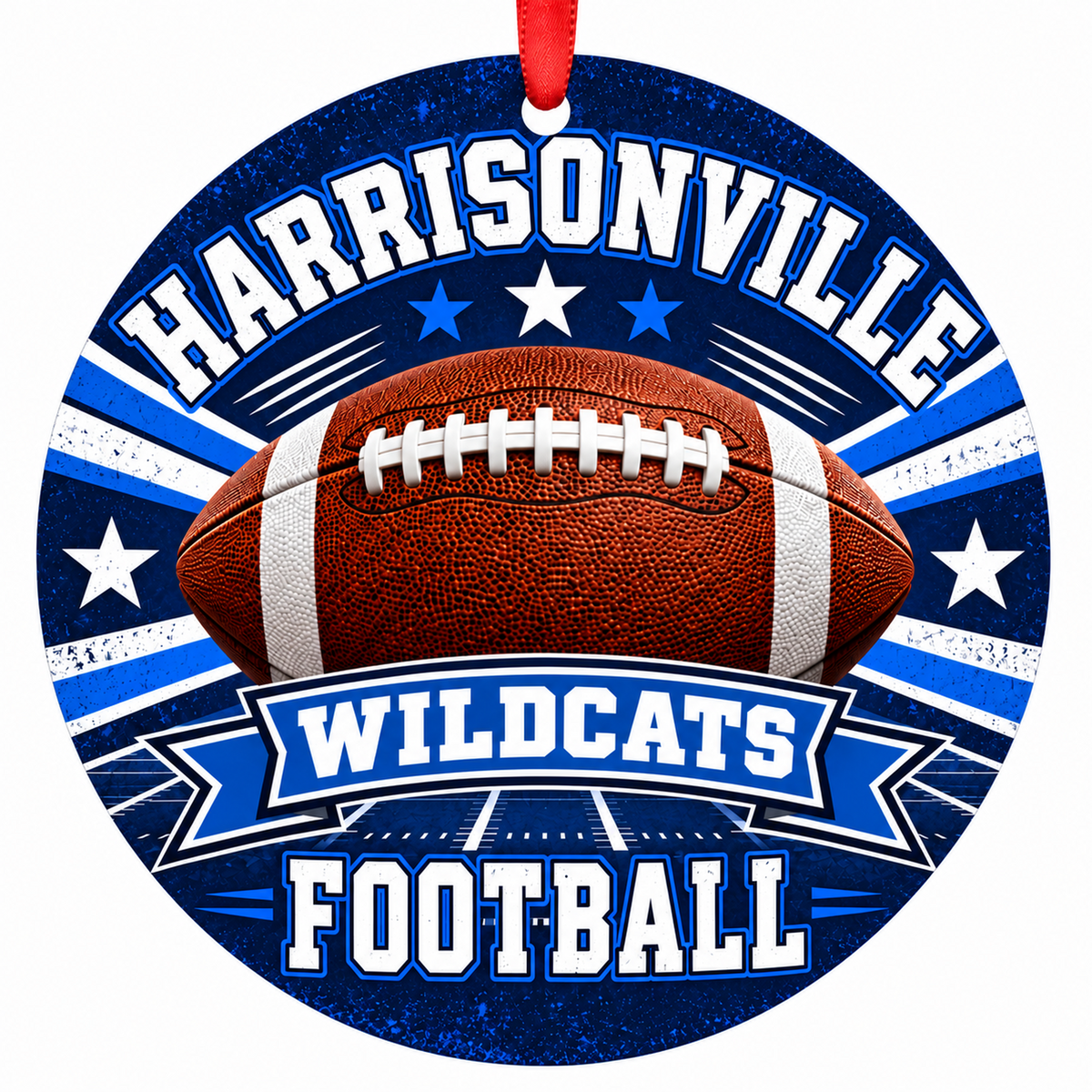 Harrisonville High Wildcats Classic Football flat round 3-inch ornament