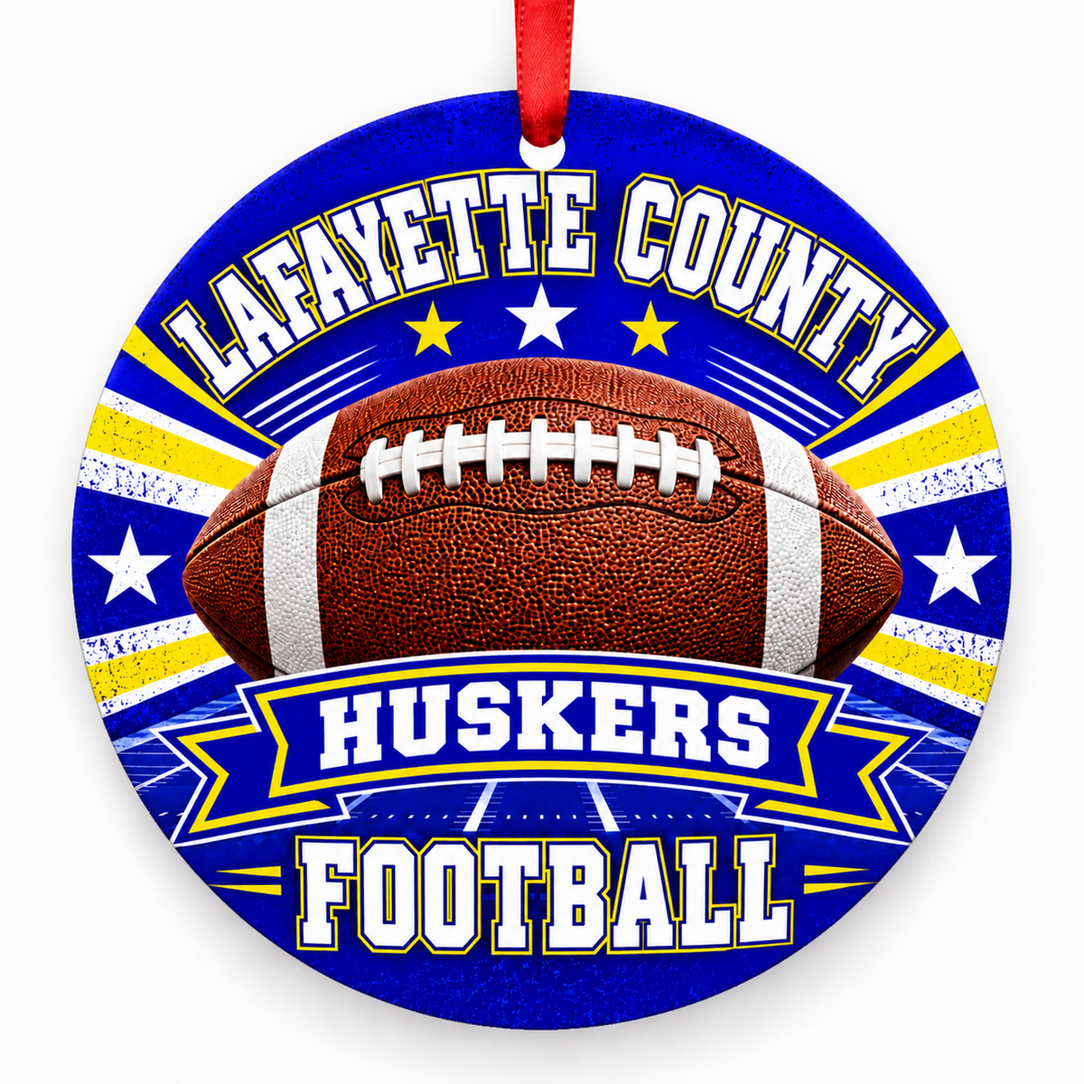 Lafayette County High School Huskers – Classic Football 3-inch football ornament, HIGGINSVILLE, Missouri