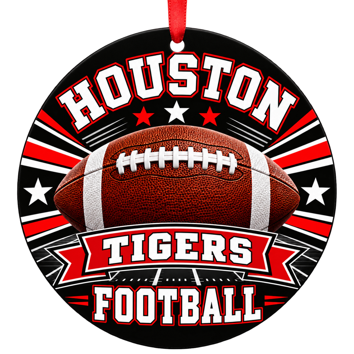 Houston High School Tigers – Classic Football 3-inch football ornament, HOUSTON, Missouri