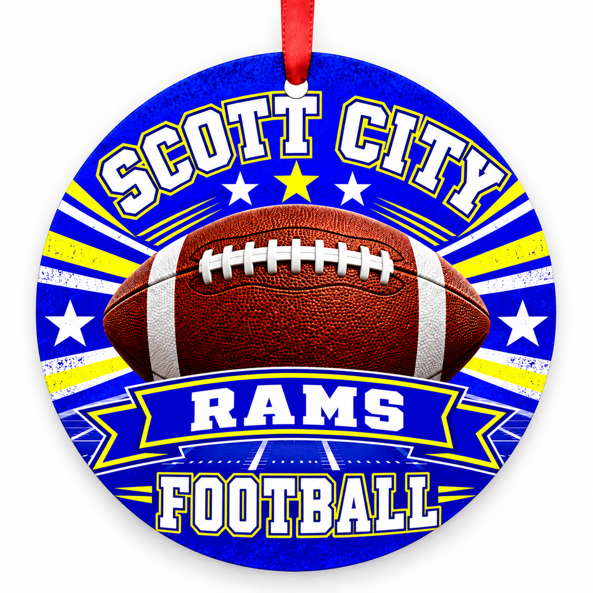 Scott City High School Rams – Classic Football 3-inch football ornament, SCOTT CITY, Missouri