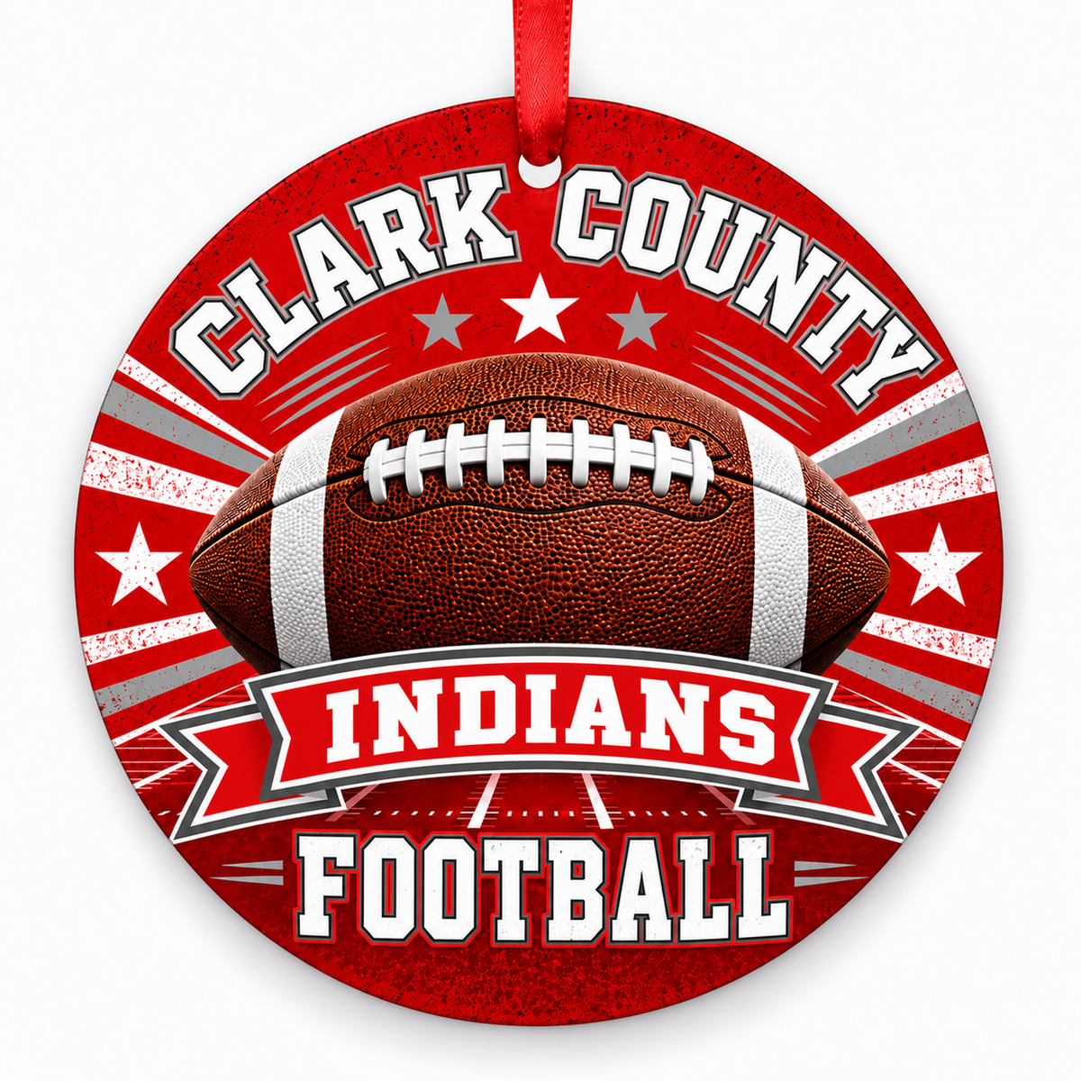 Clark County High School Indians – Classic Football 3-inch football ornament, KAHOKA, Missouri