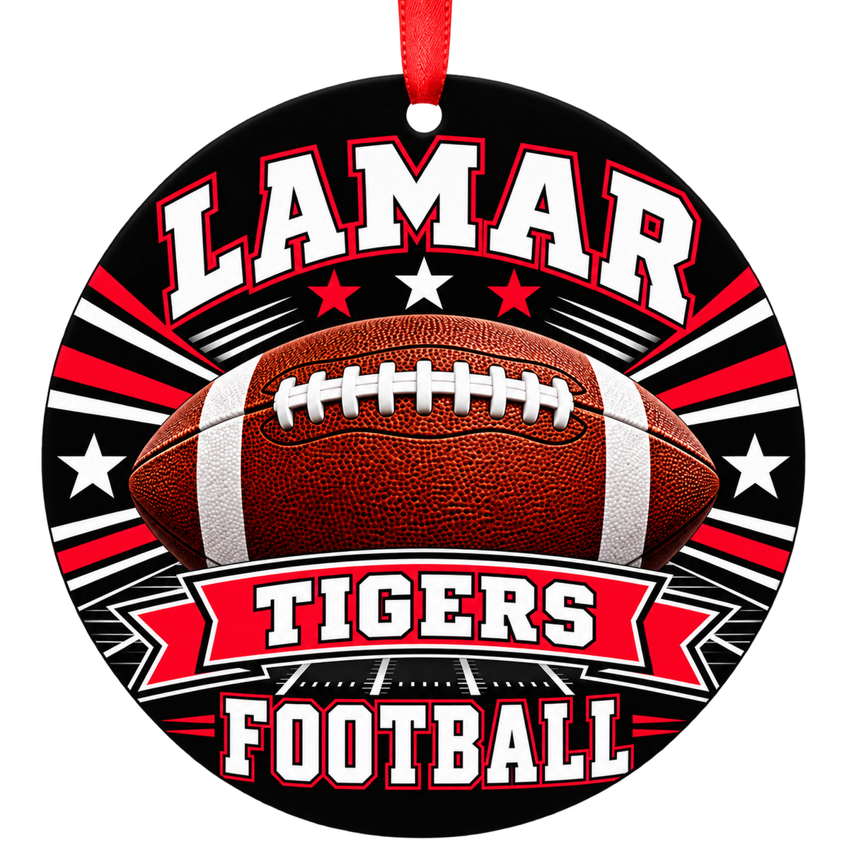 Lamar High School Tigers – Classic Football 3-inch football ornament, LAMAR, Missouri