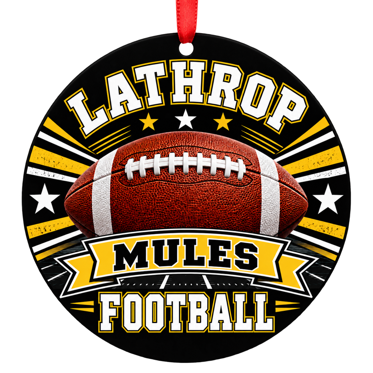 Lathrop High School Mules – Classic Football 3-inch football ornament, Lathrop, Missouri