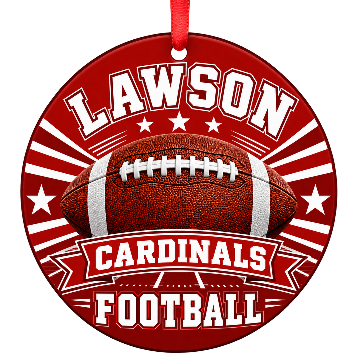 Lawson High School Cardinals – Classic Football 3-inch football ornament, LAWSON, Missouri
