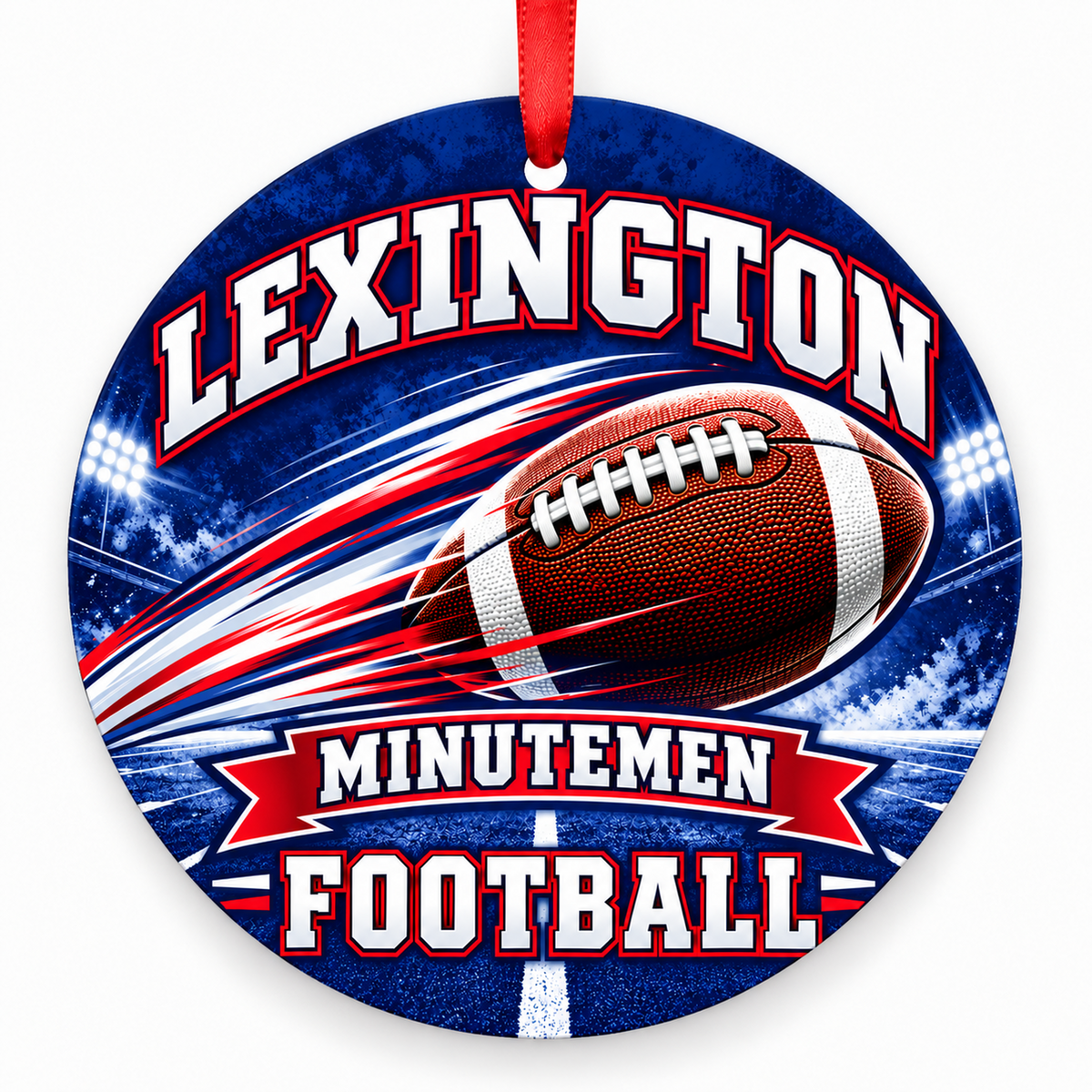 Lexington High School Minutemen – Football in Motion 3-inch football ornament, LEXINGTON, Missouri