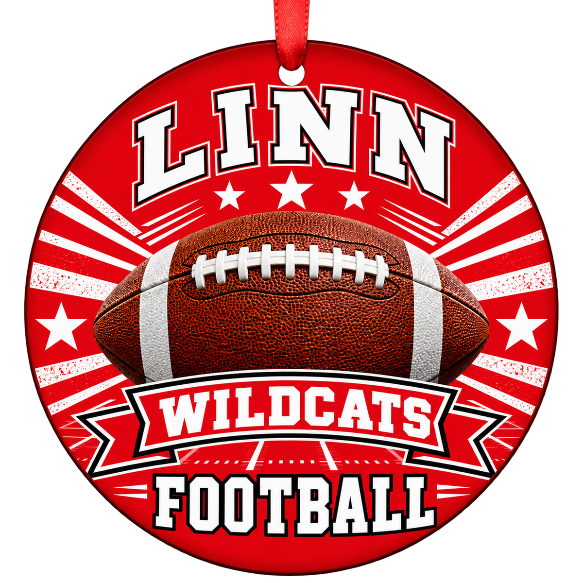 Linn High School Wildcats – Classic Football 3-inch football ornament, Linn, Missouri