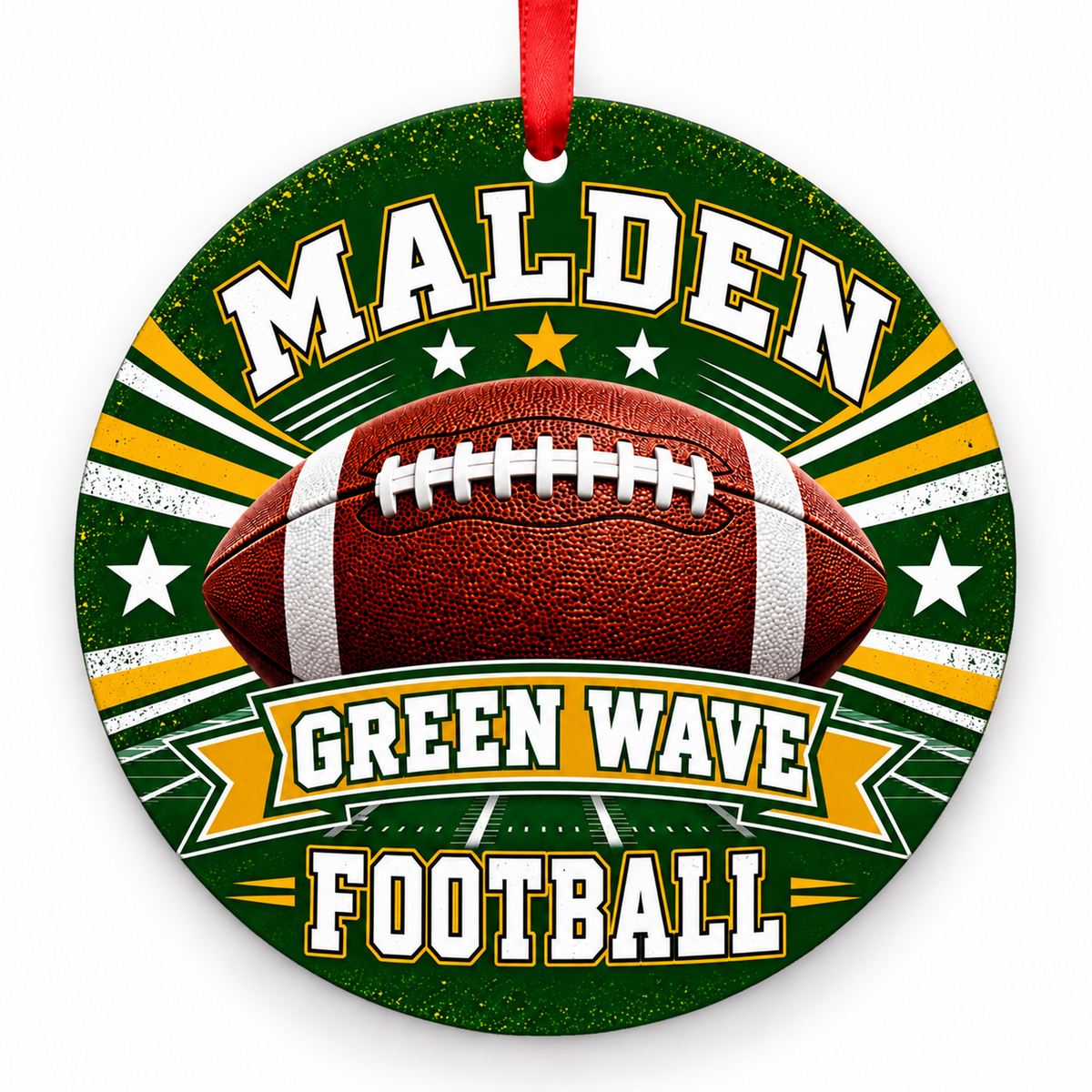 Malden High School Green Wave – Classic Football 3-inch football ornament, Malden, Missouri