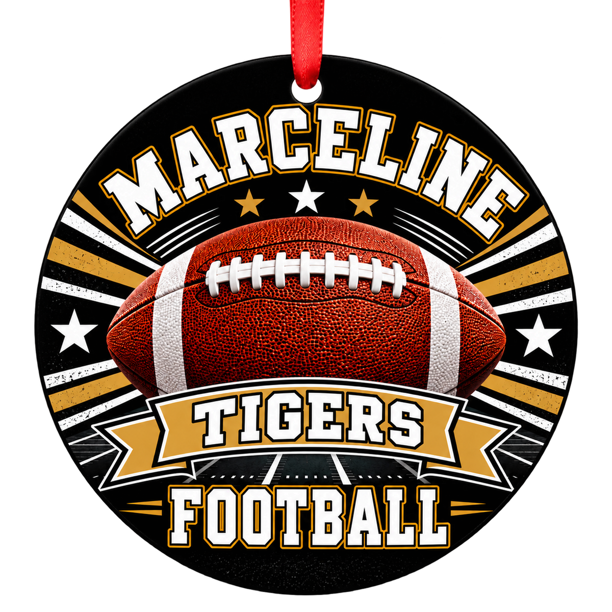 Marceline High School Tigers – Classic Football 3-inch football ornament, Marceline, Missouri