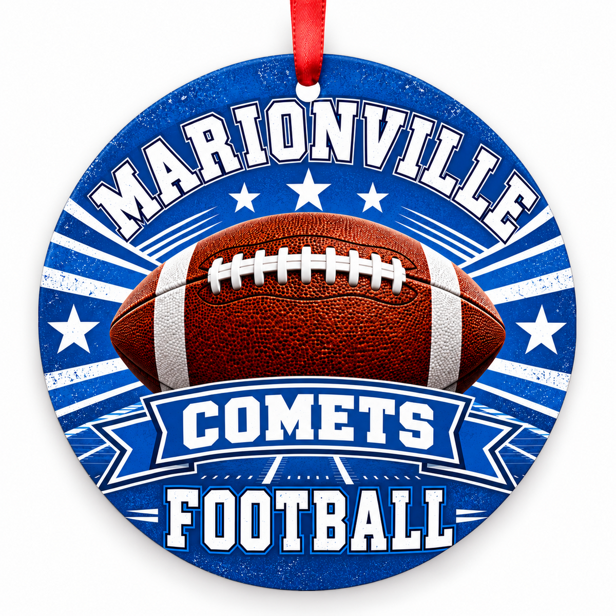 Marionville High School Comets – Classic Football 3-inch football ornament, Marionville, Missouri