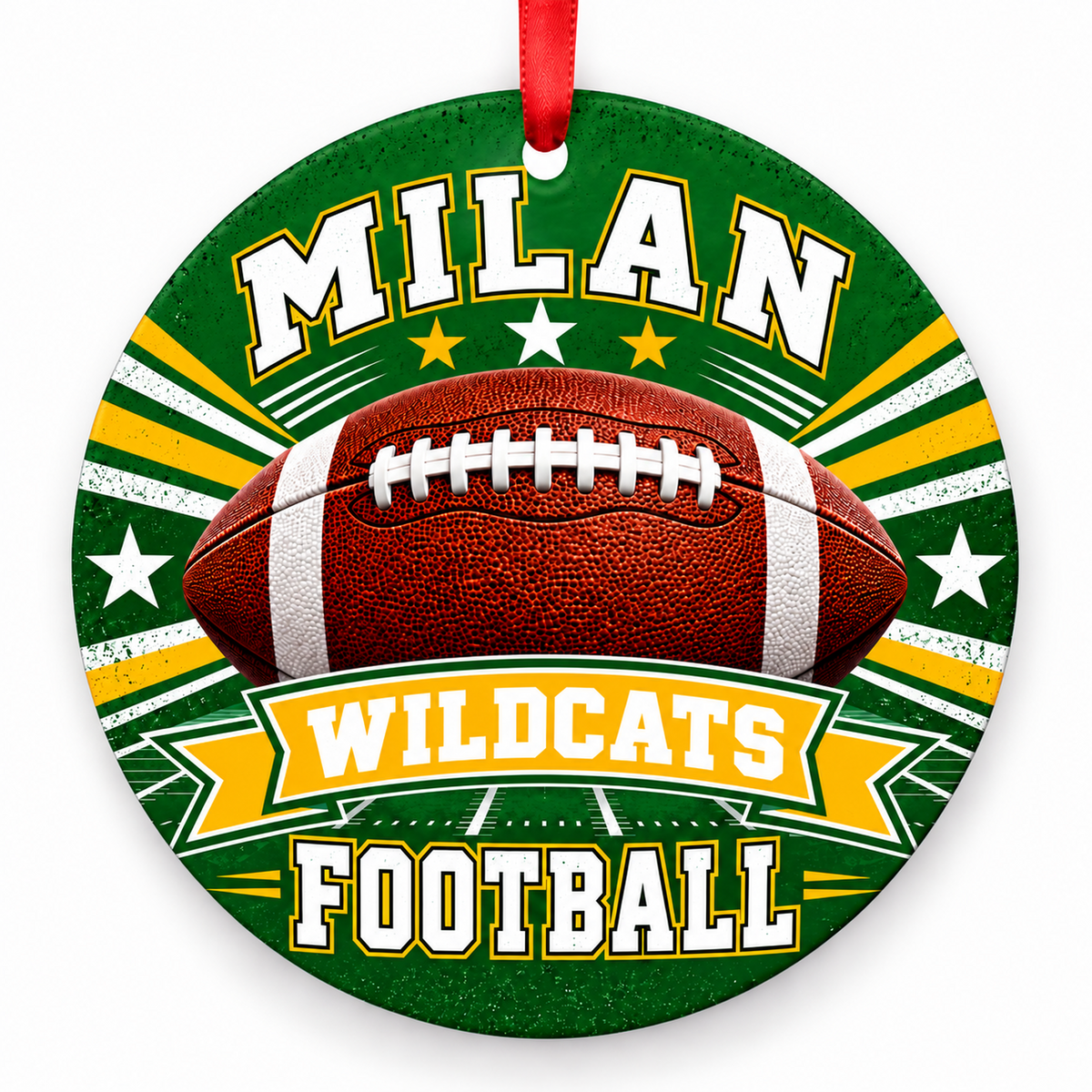 Milan High School Wildcats – Classic Football 3-inch football ornament, Milan, Missouri