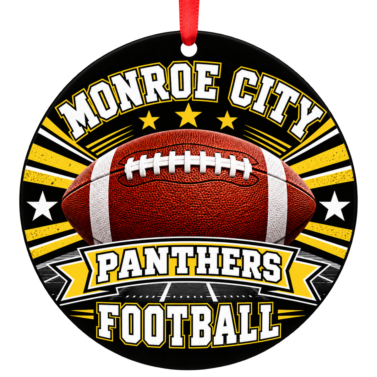 Monroe City High School Panthers – Classic Football 3-inch football ornament, MONROE CITY, Missouri