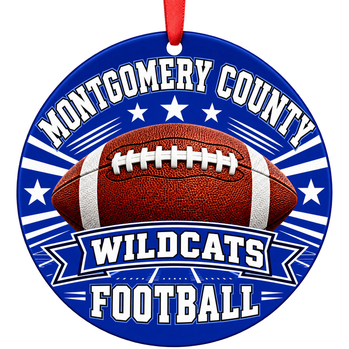 Montgomery County High School Wildcats – Classic Football 3-inch football ornament, MONTGOMERY CITY, Missouri