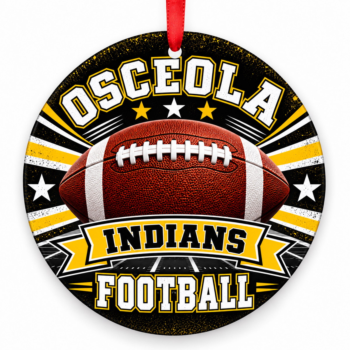 Osceola High School Indians – Classic Football 3-inch football ornament, Osceola, Missouri
