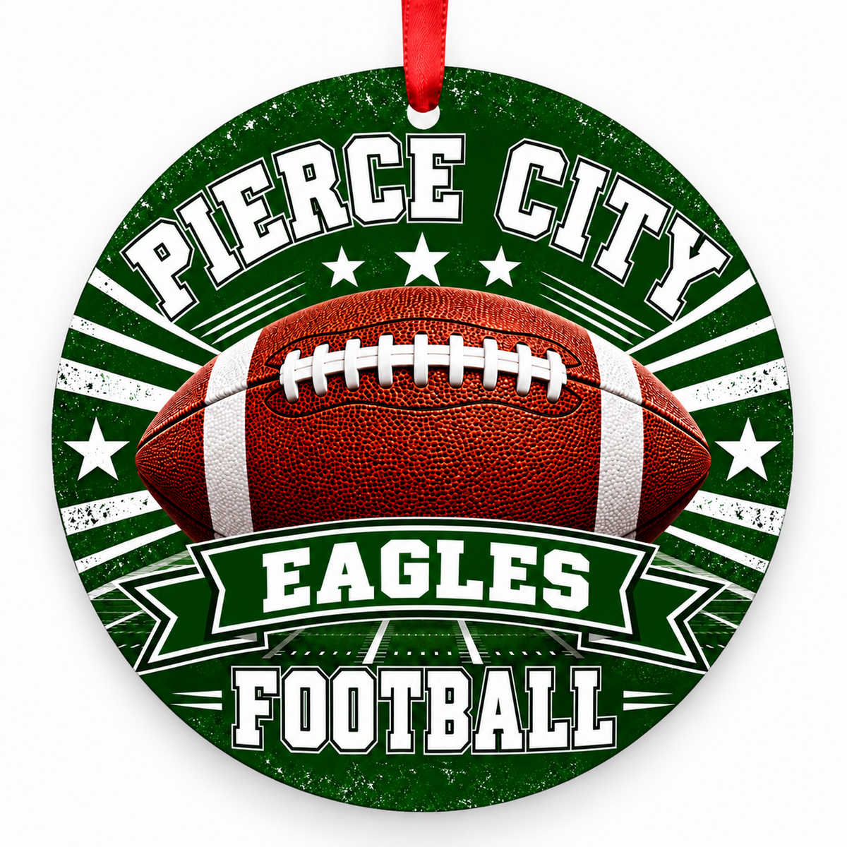 Pierce City High School Eagles – Classic Football 3-inch football ornament, Pierce City, Missouri
