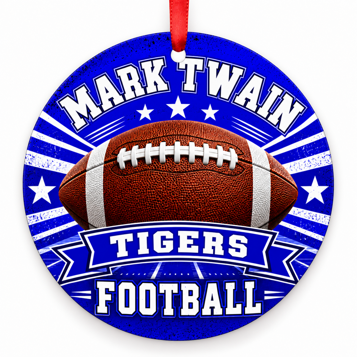 Mark Twain High School Tigers – Classic Football 3-inch football ornament, CENTER, Missouri