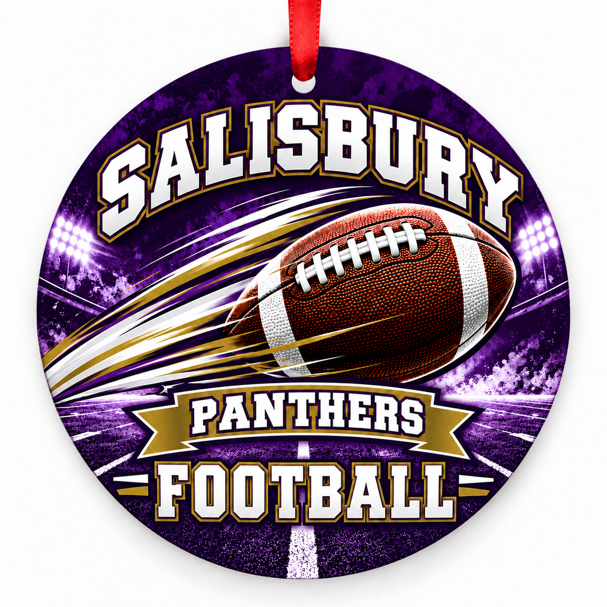 Salisbury High School Panthers – Football in Motion 3-inch football ornament, Salisbury, Missouri