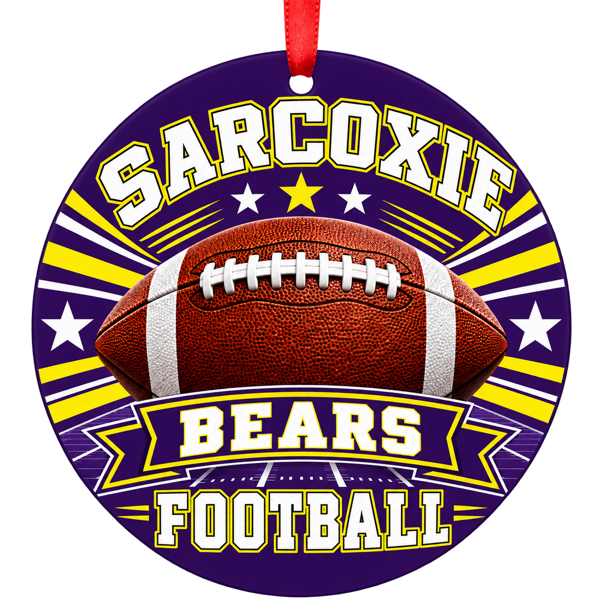 Sarcoxie High School Bears – Classic Football 3-inch football ornament, Sarcoxie, Missouri