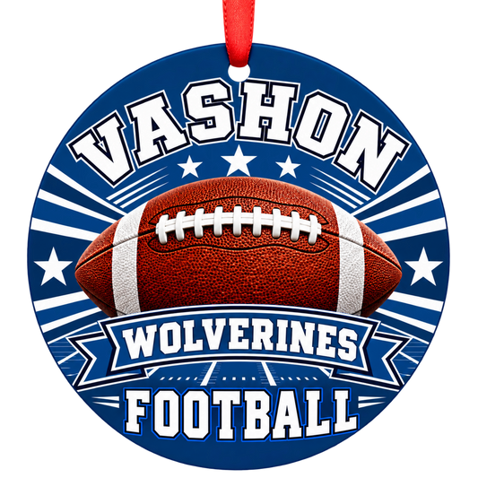 Vashon High School Wolverines – Classic Football 3-inch football ornament, ST LOUIS, Missouri