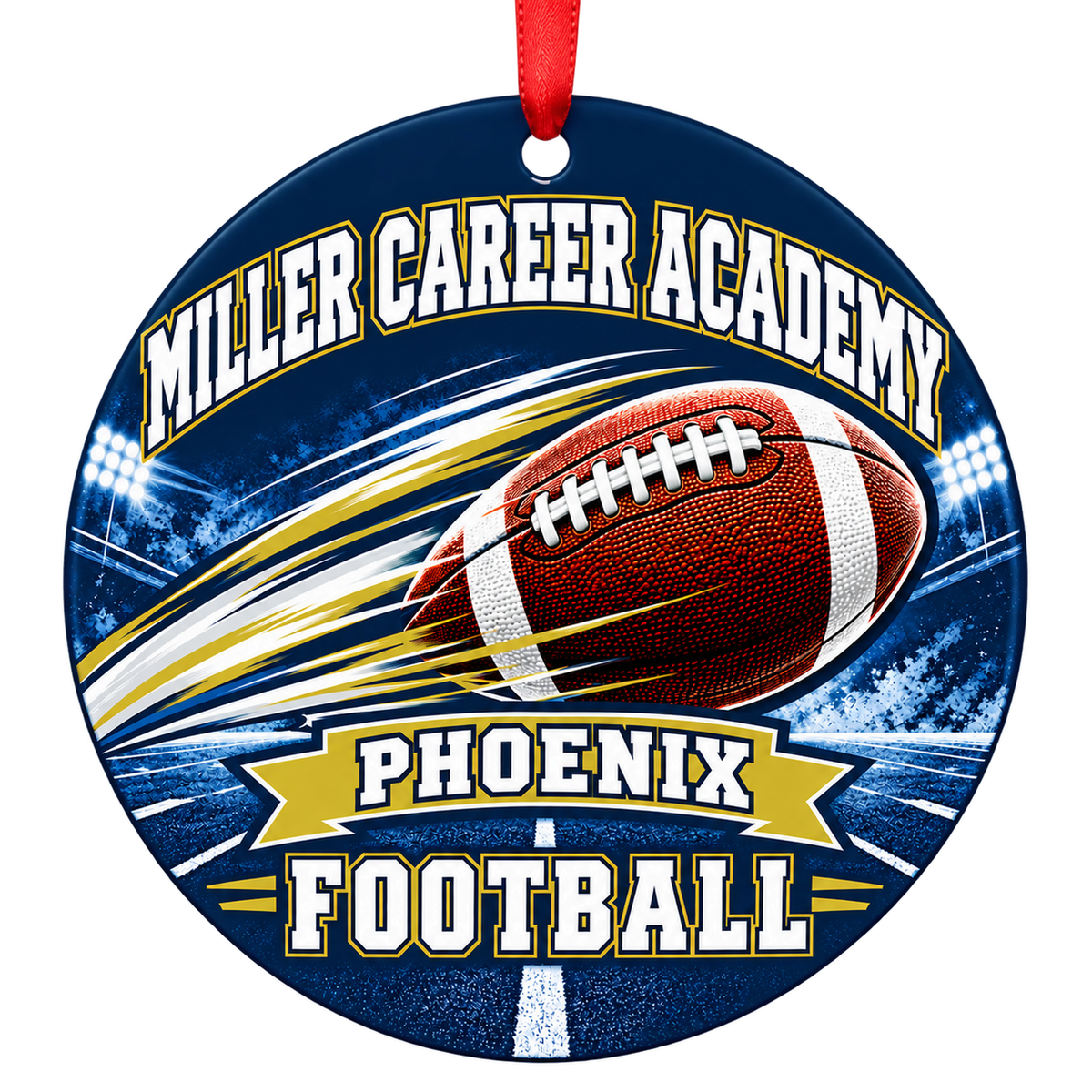 Miller Career Academy Phoenix – Football in Motion 3-inch football ornament, ST LOUIS, Missouri