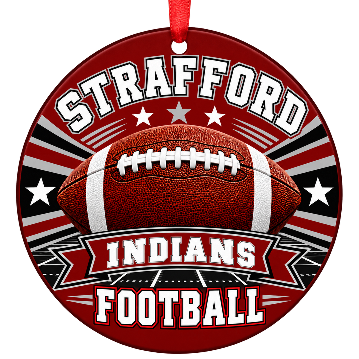 Strafford High School Indians – Classic Football 3-inch football ornament, STRAFFORD, Missouri