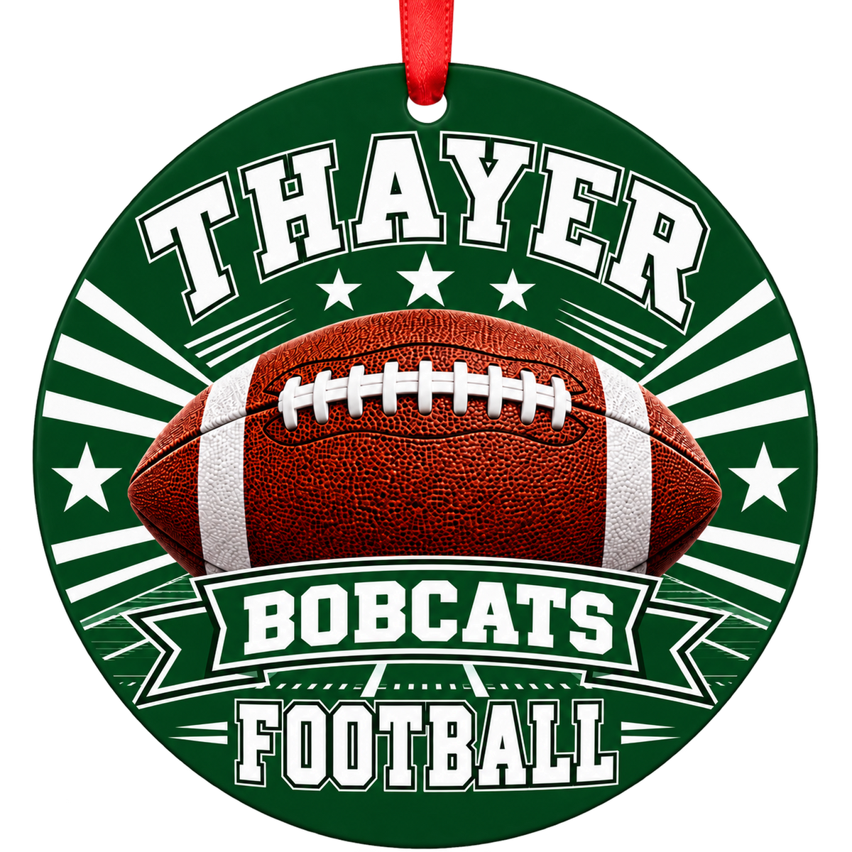 Thayer High School Bobcats – Classic Football 3-inch football ornament, Thayer, Missouri