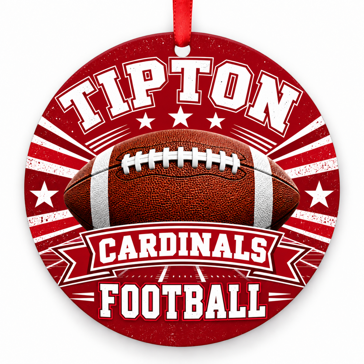 Tipton High School Cardinals – Classic Football 3-inch football ornament, Tipton, Missouri