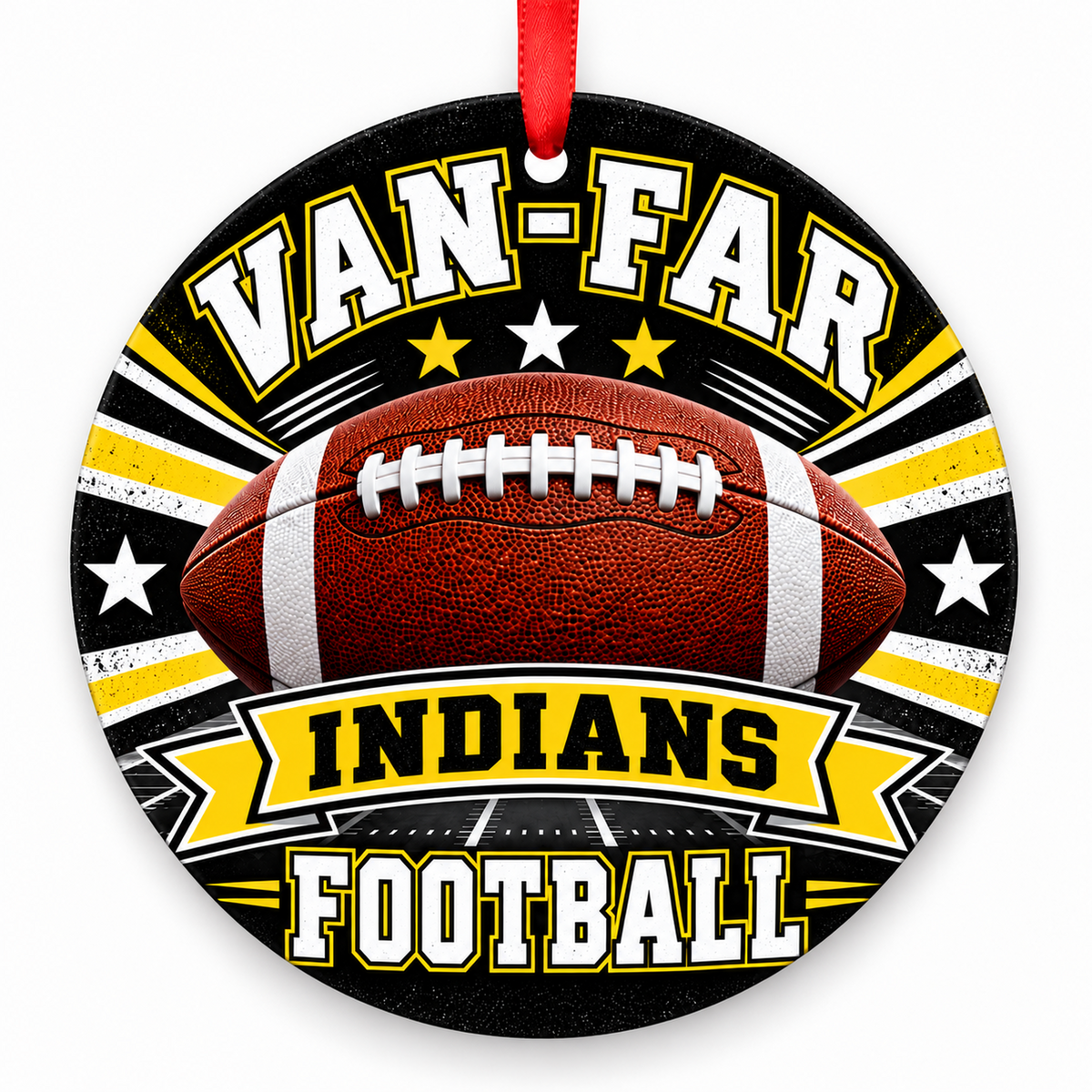 Van-Far High School Indians – Classic Football 3-inch football ornament, Vandalia, Missouri