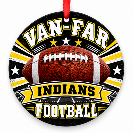Van-Far High School Indians – Classic Football 3-inch football ornament, Vandalia, Missouri