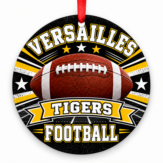 Morgan County High School (Versailles High School) Tigers – Classic Football 3-inch football ornament, VERSAILLES, Missouri