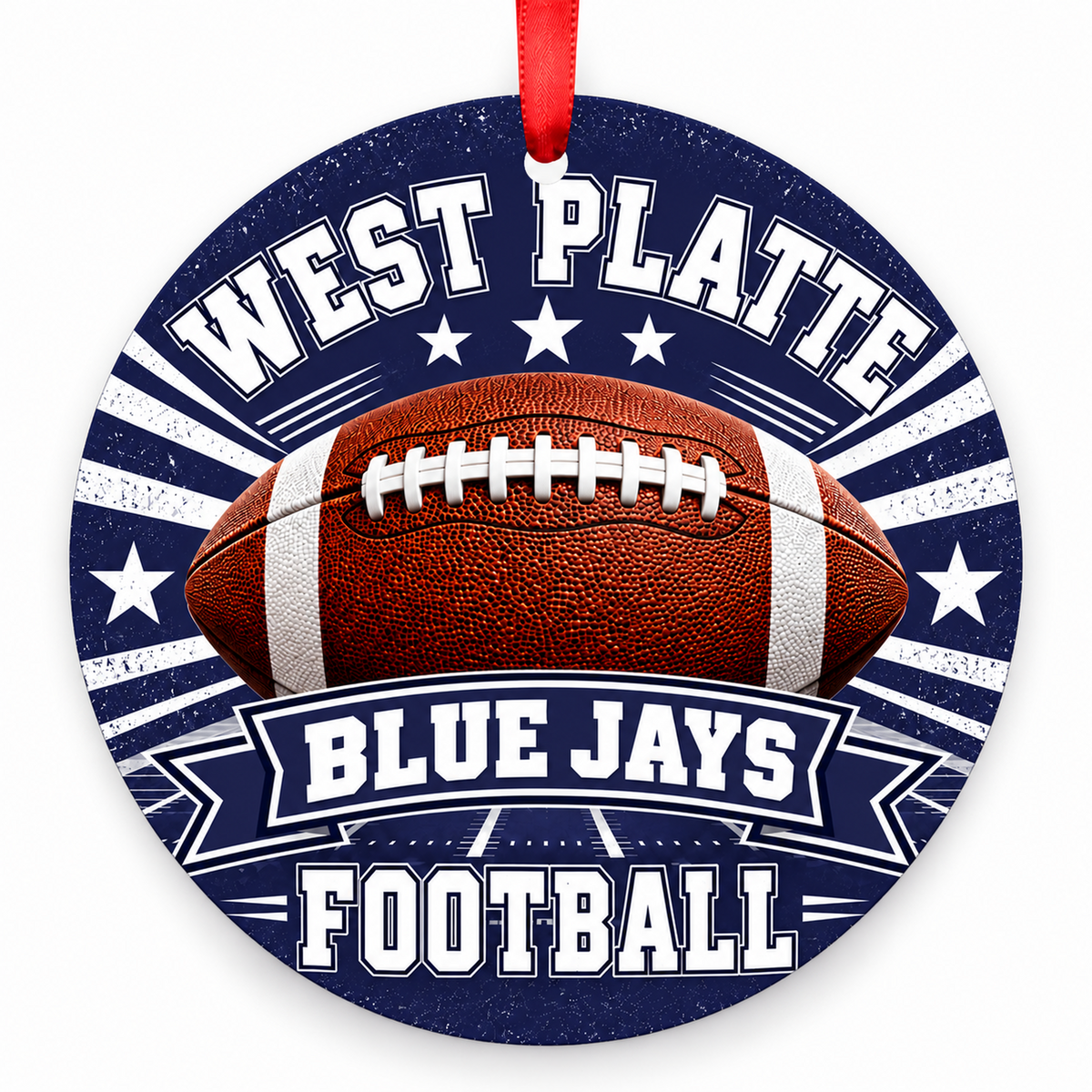 West Platte High School Blue Jays – Classic Football 3-inch football ornament, Weston, Missouri
