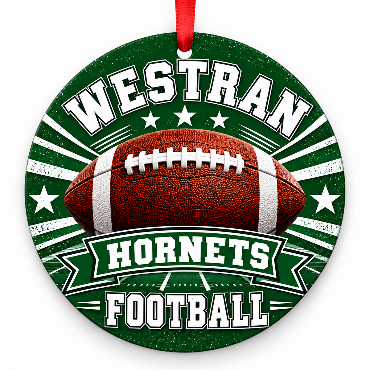 Westran High School Hornets – Classic Football 3-inch football ornament, Huntsville, Missouri
