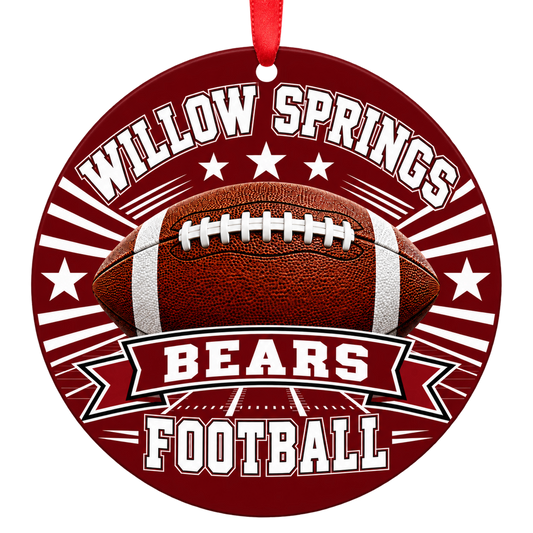 Willow Springs High School Bears – Classic Football 3-inch football ornament, WILLOW SPRINGS, Missouri
