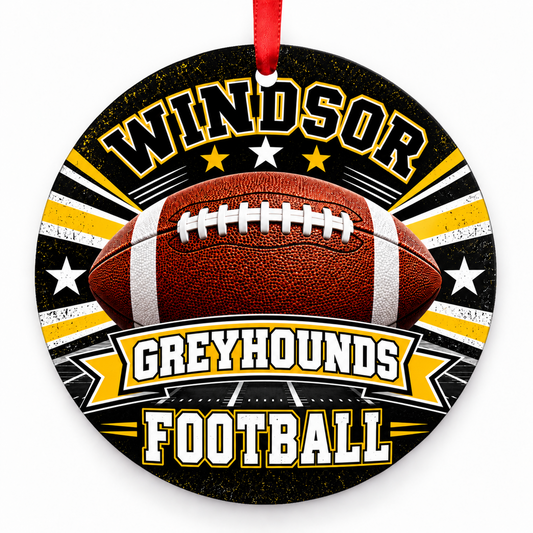 Windsor High School Greyhounds – Classic Football 3-inch football ornament, Windsor, Missouri