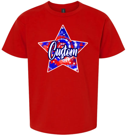 Custom Patriotic Tie Dye Children's Gildan Soft Shirt
