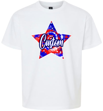 Custom Patriotic Tie Dye Children's Gildan Soft Shirt