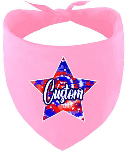 Custom Patriotic Tie Dye Pet Bandana