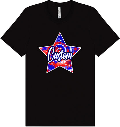 Custom Patriotic Tie Dye Adult Bella Canvas Shirt
