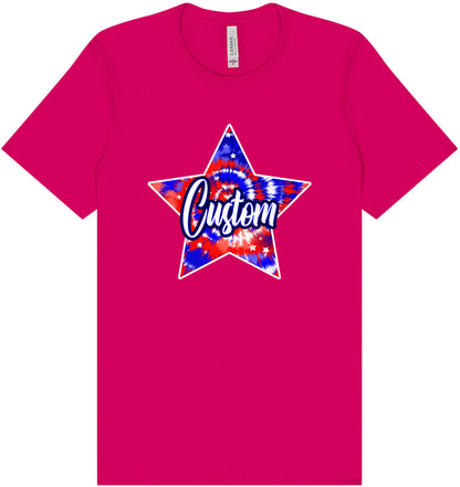 Custom Patriotic Tie Dye Adult Bella Canvas Shirt