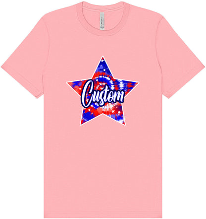 Custom Patriotic Tie Dye Adult Bella Canvas Shirt