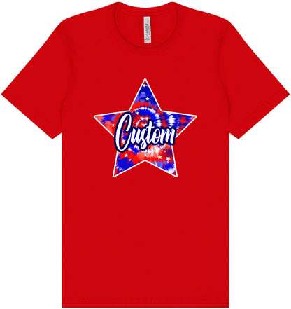 Custom Patriotic Tie Dye Adult Bella Canvas Shirt