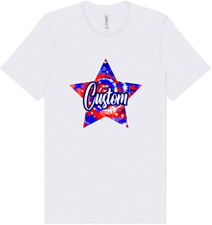 Custom Patriotic Tie Dye Adult Bella Canvas Shirt